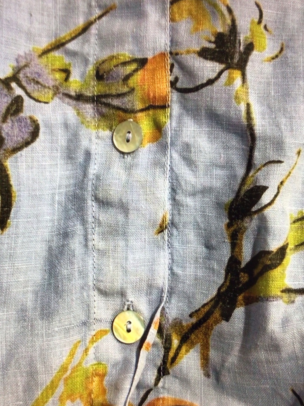 Habitat Light Blue Floral Button-Front Blouse - Picture 3 of 6